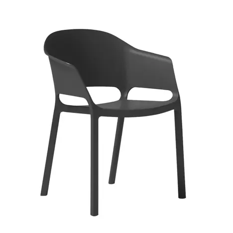 Contra One Piece Polypropylene Armchair - Black